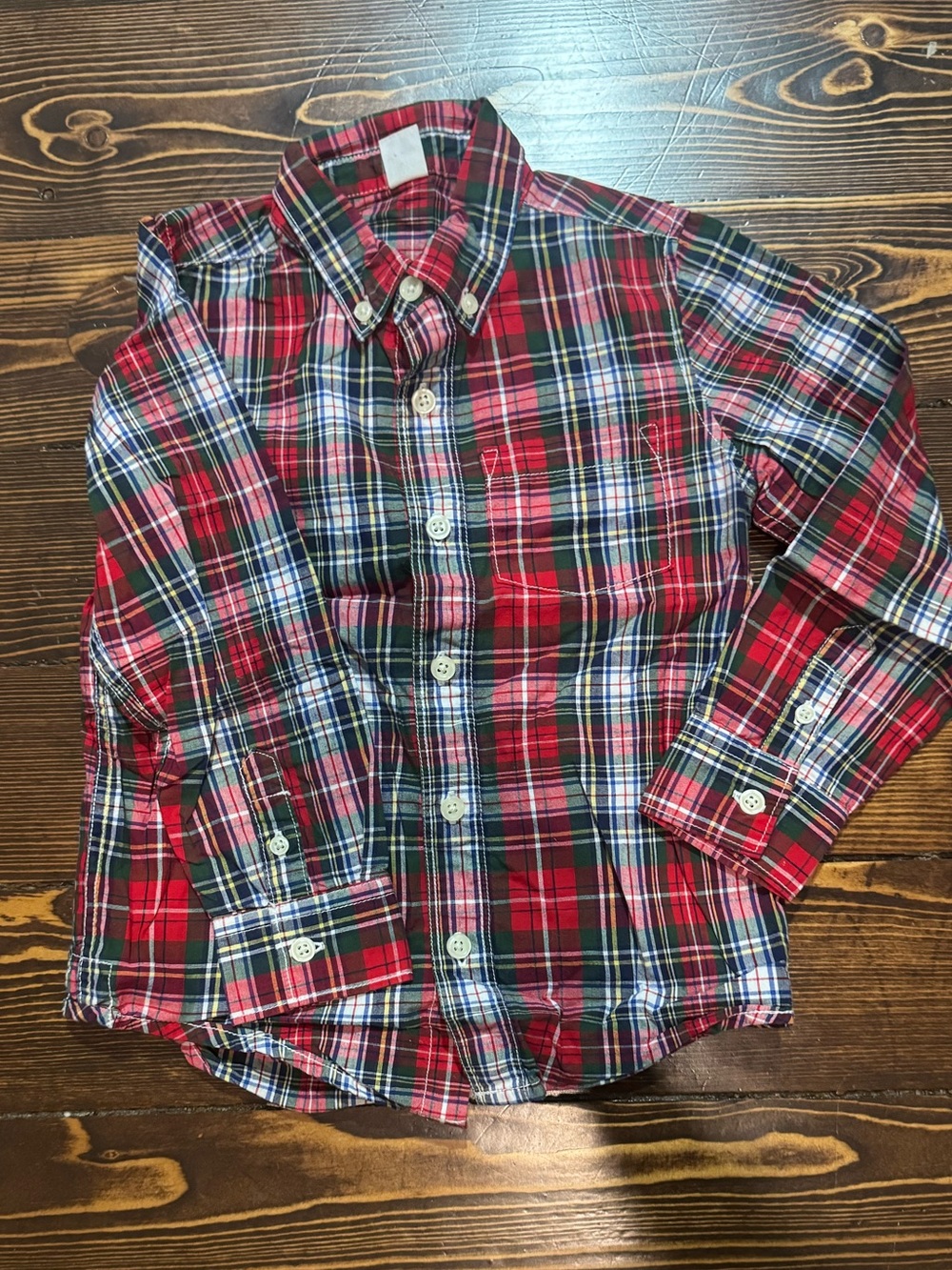 GAP Red Plaid Button-Down Shirt for Kids